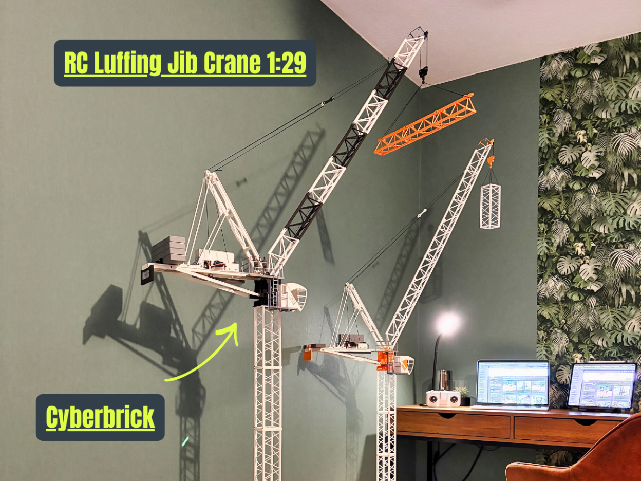 1:29 RC Luffing Jib Crane – CyberBrick - 1