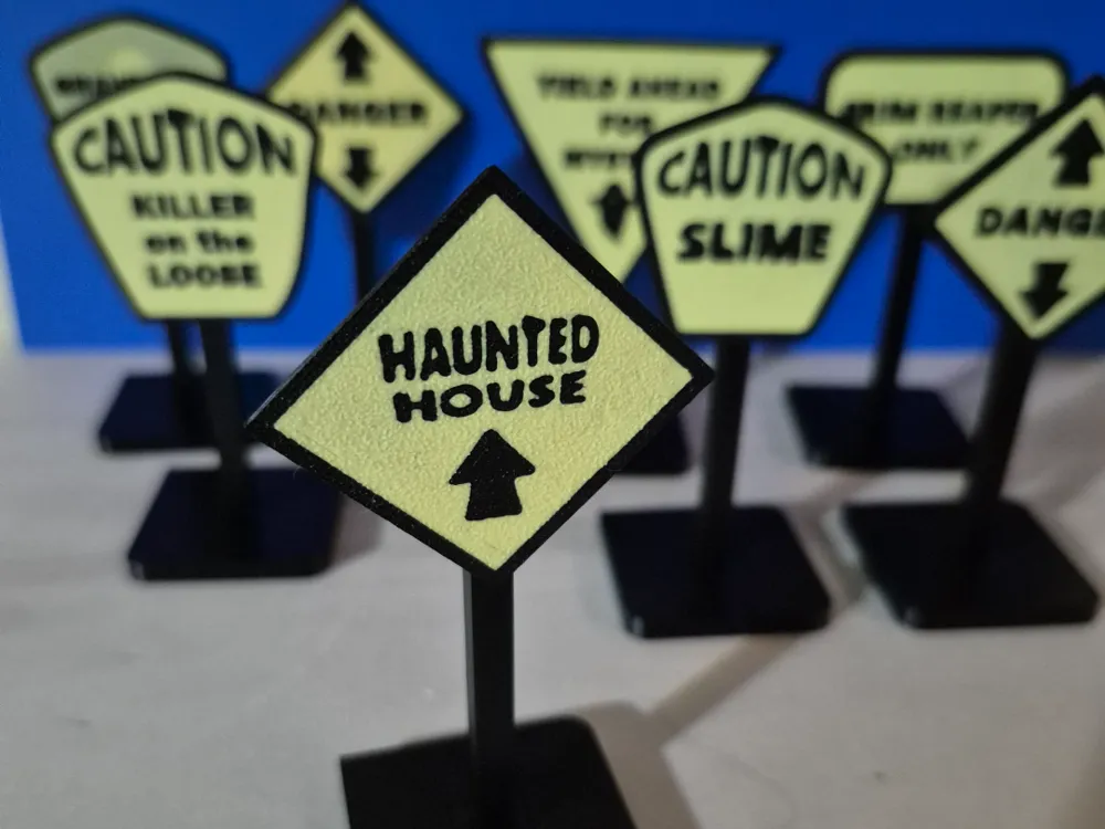 Halloween Horror Caution Signs - Free 3D Print Model - MakerWorld