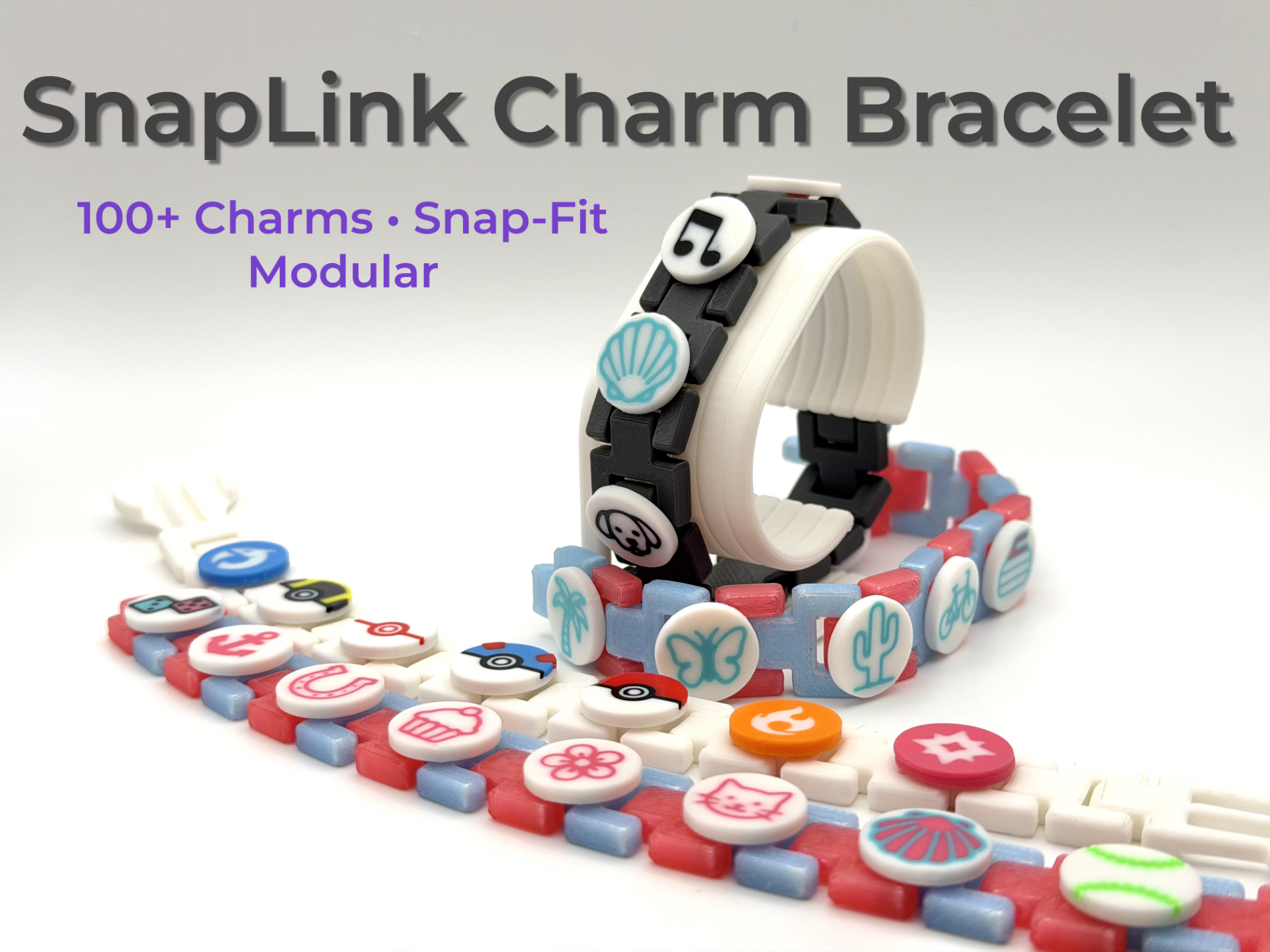 SnapLink Modular Charm Bracelet - Snap-fit 