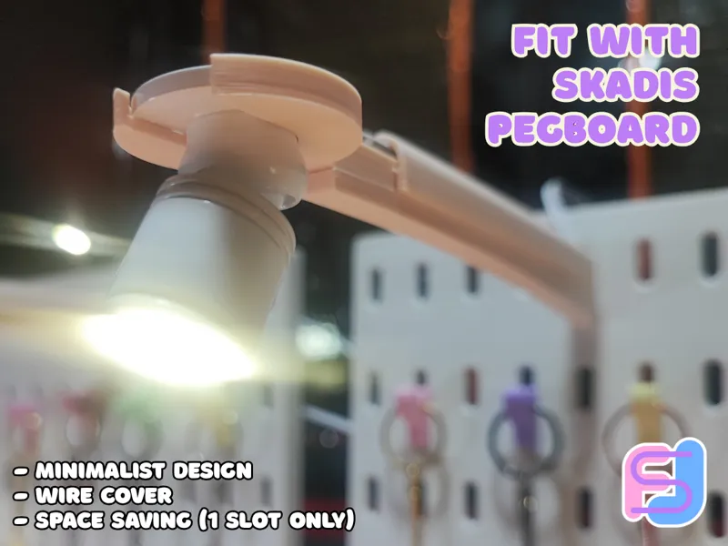 IKEA SKADIS Pegboard Hook for Mini USB Spotlight