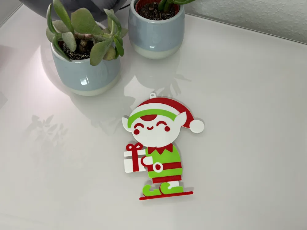 Wooden Playful Elf Hanger
