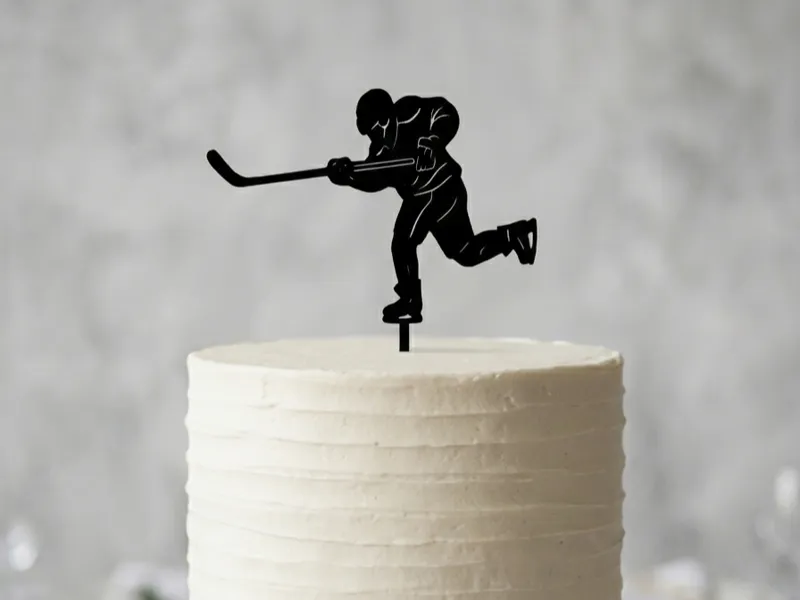 hockey player cake topper