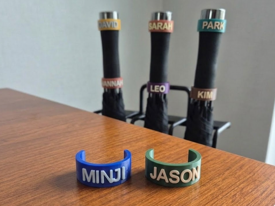 Parametric Personalized Umbrella Handle Name Ring