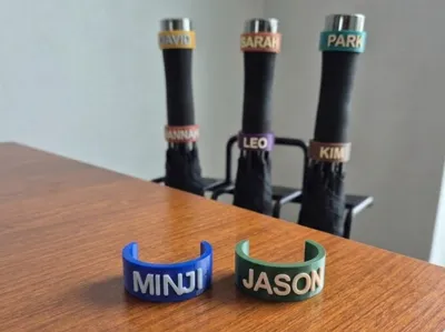 Parametric Personalized Umbrella Handle Name Ring