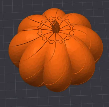 Objeto manipulable: smooth twisty pumpkin fidget(public domain) — vista de referencia 4