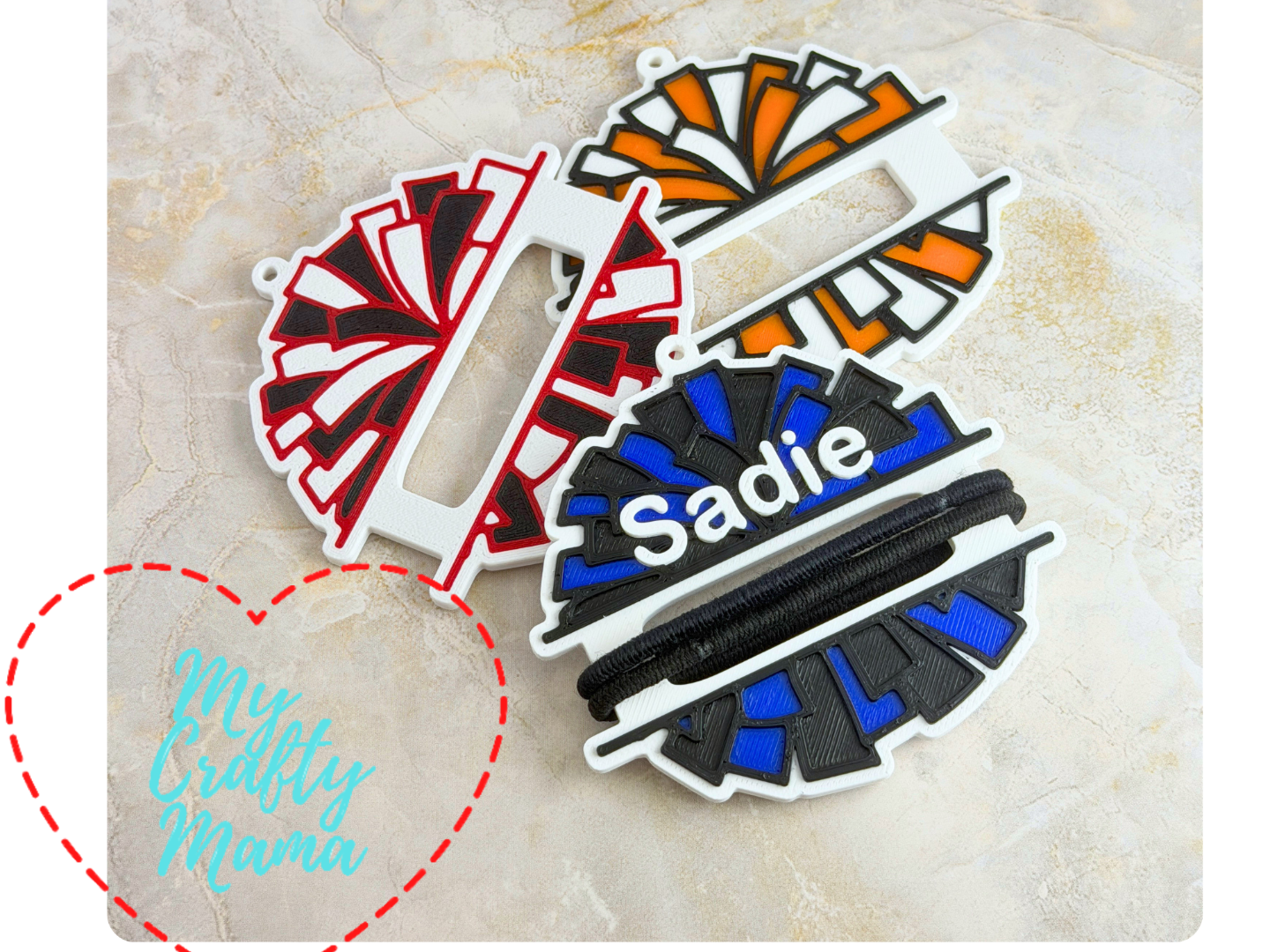 Cheer Pom Hairband keychain 3D model