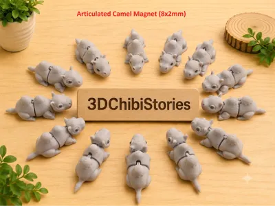 Cute Articulated Camel Magnet (8x2mm)