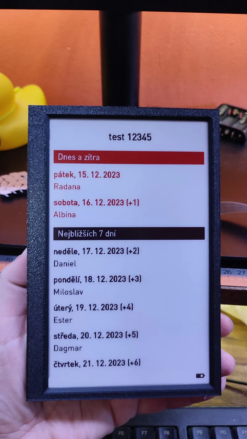 7.5" ePaper frame printable on A1 Mini (side <= 180mm)