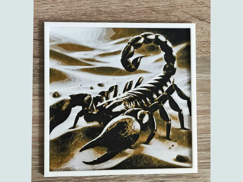 Scorpion Hueforge picture with frame