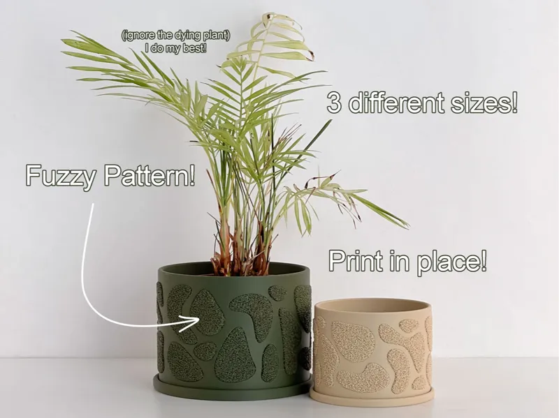 Print in place Organic Planter with Fuzzy pattern