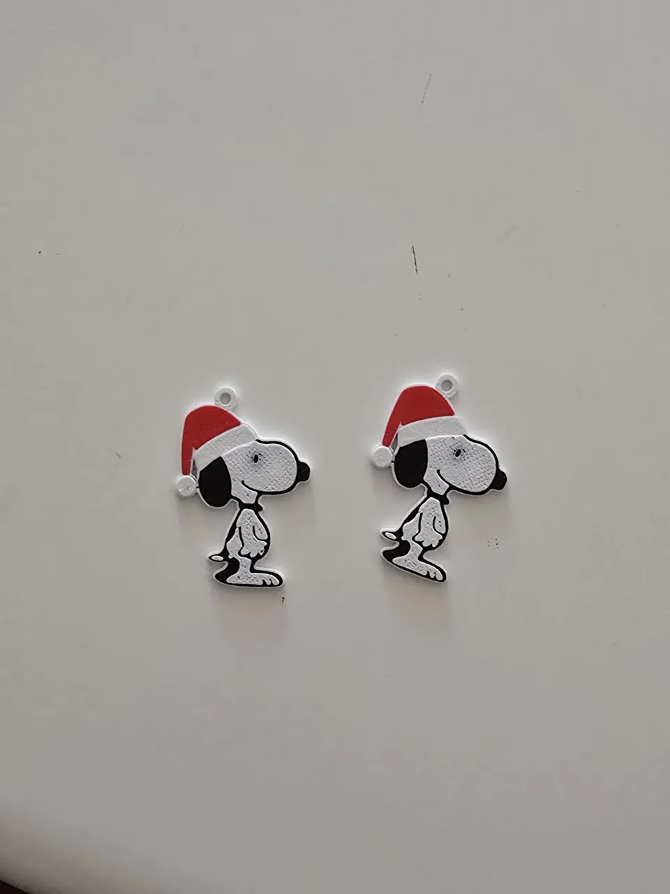 Snoopy Christmas Earrings view 2