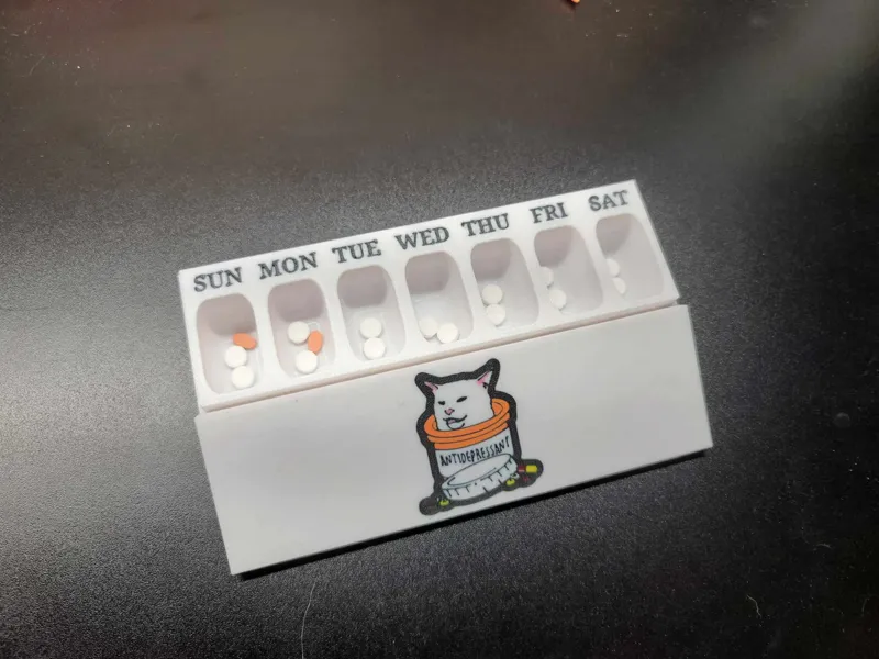 Antidepressant Smudge Meme Pillbox