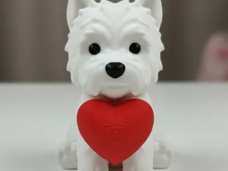 Cute Westie Dog with Heart (Valentine's Gift)