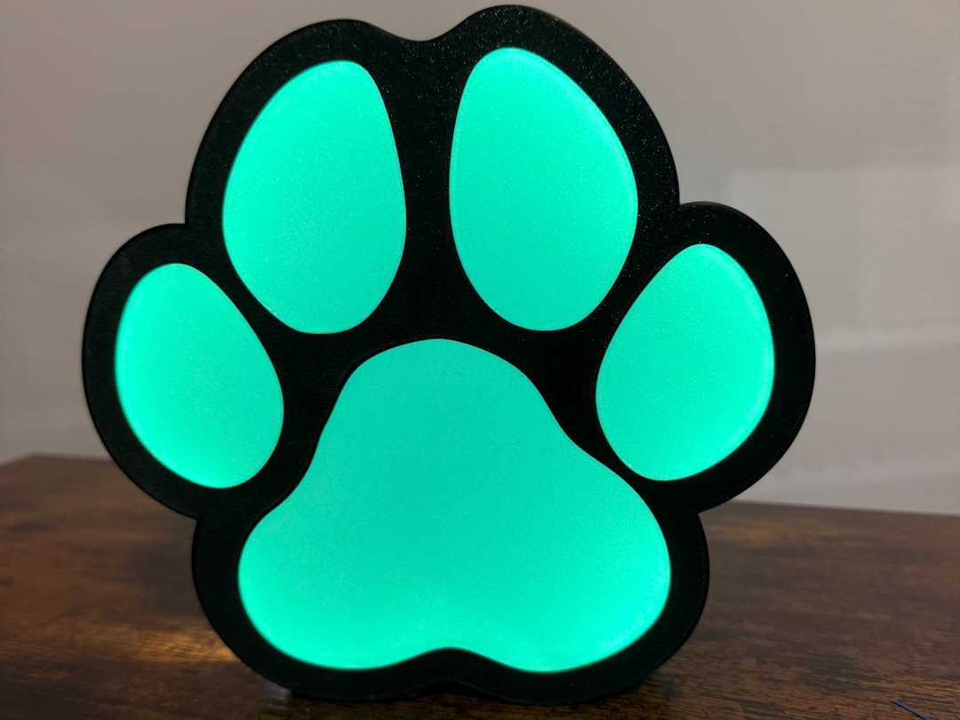 Paw print light box (lamp)