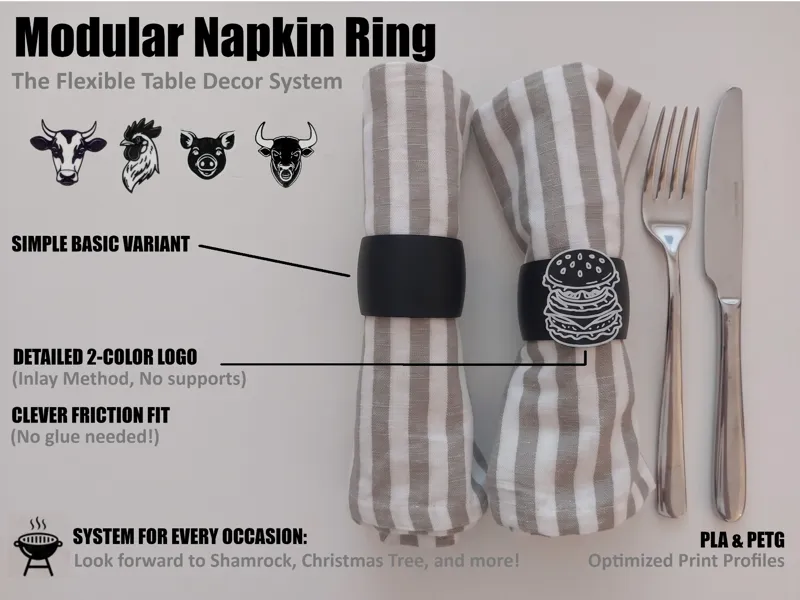 Modular Napkin Ring - Flexible Table Decor System