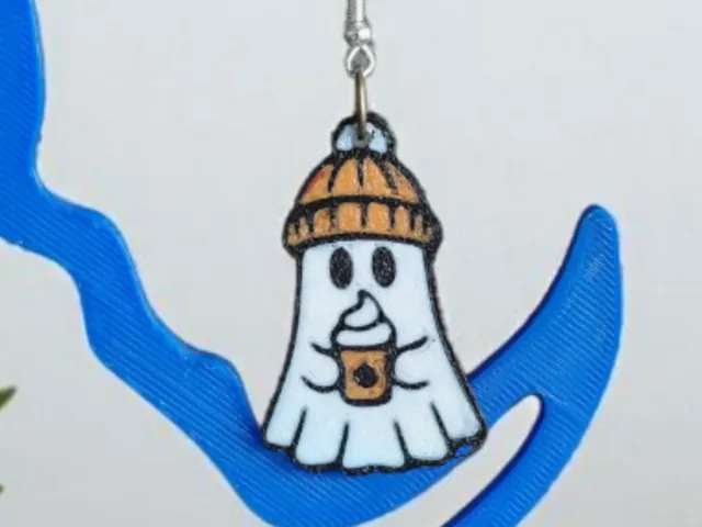 Cozy Ghost Multicolor Halloween Earrings