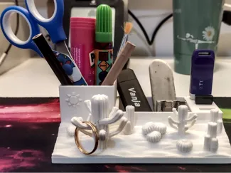 Desert cactus desk organizer