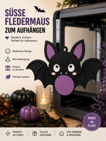 Accesorio para filamento: Süße Halloween-Fledermaus zum Aufhängen — vista de referencia 2