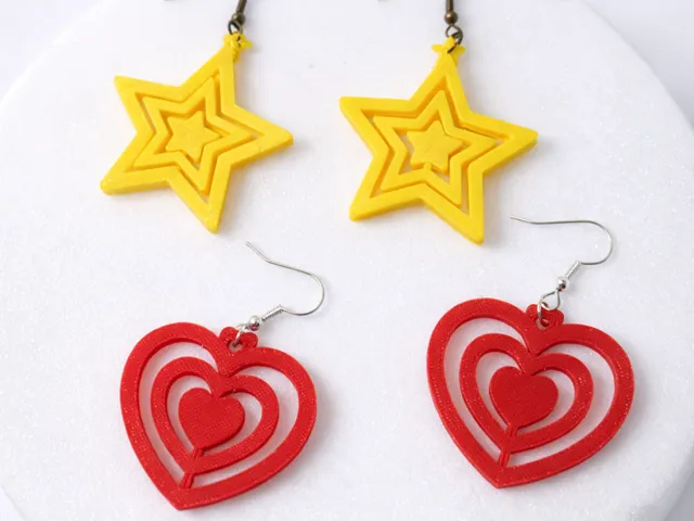 Pendientes de Corazón y Pendientes de Estrella