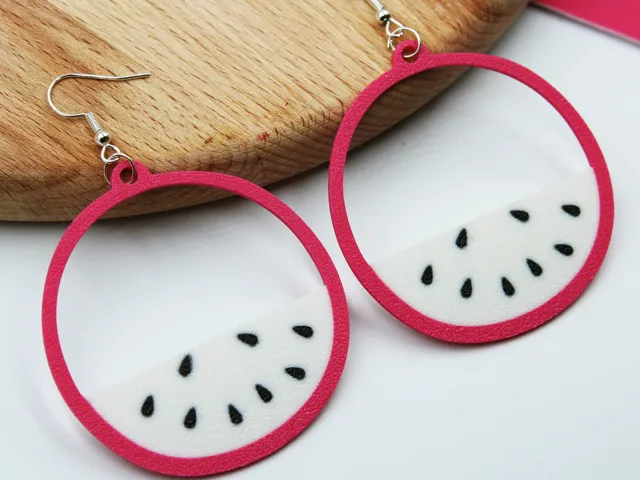 Dragon Fruit Earrings 3D File Exotic Jewelry