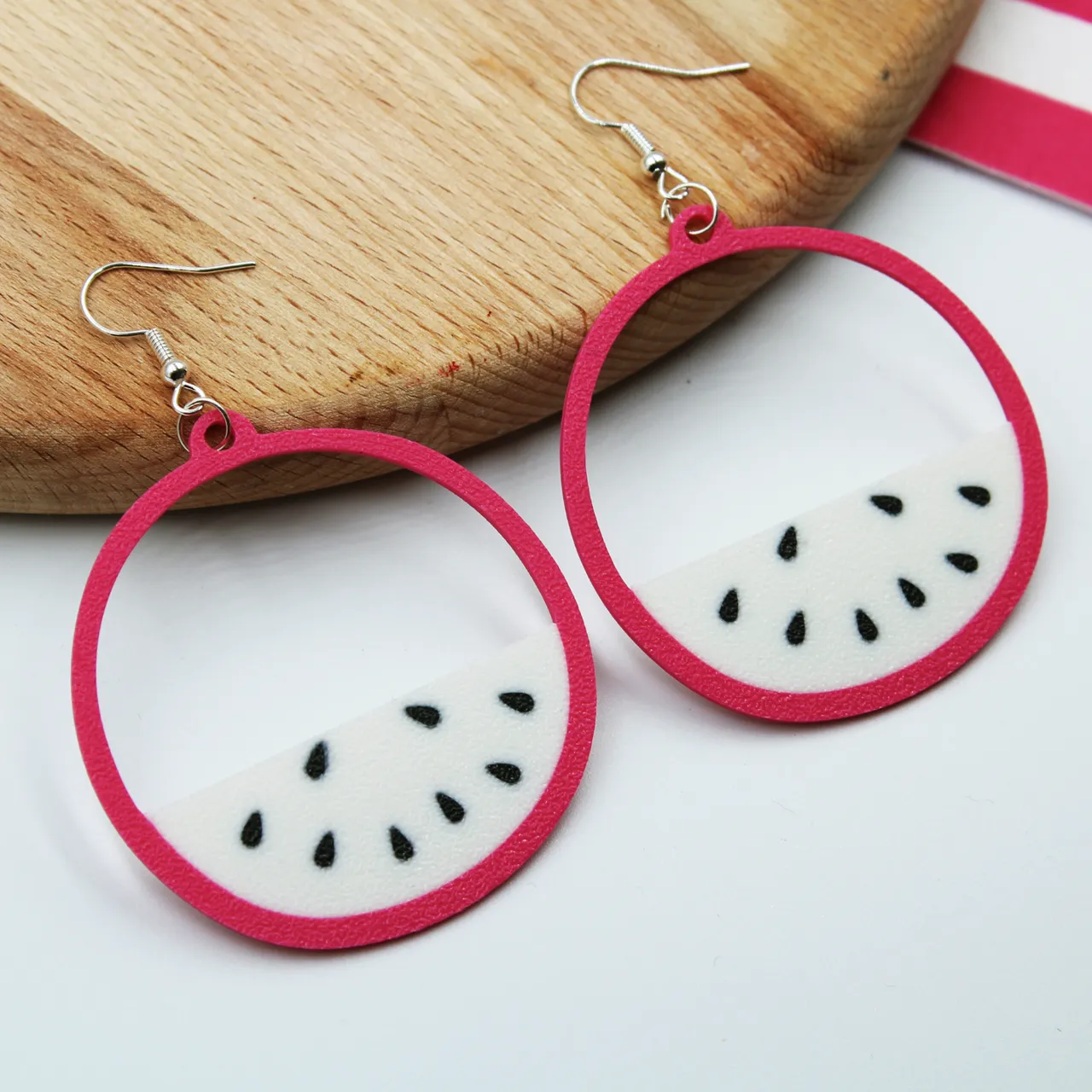 Dragon Fruit Earrings 3D File Exotic Jewelry view 2