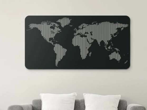 3D World Map Wall Art