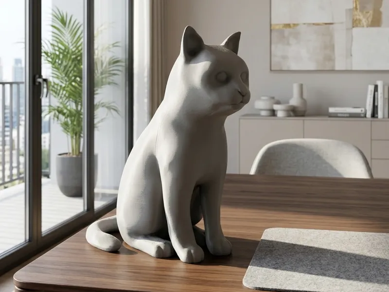 Life size cat sitting