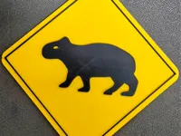 Panneau de signalisation capybara — photo 1