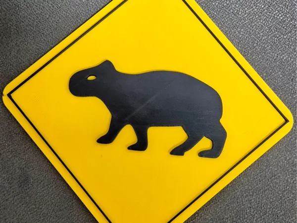 Panneau de signalisation capybara