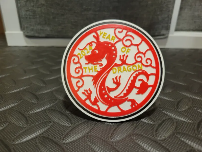 YEAR OF THE DRAGON ROUND SIGN/COASTER