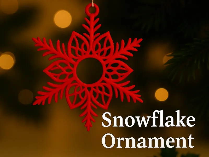 Snowflake Tree Ornament 3D Printed Decoration