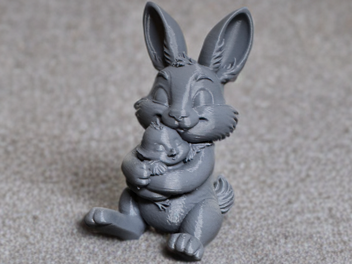 Hase und sein Kücken - einfach unzertrennlich