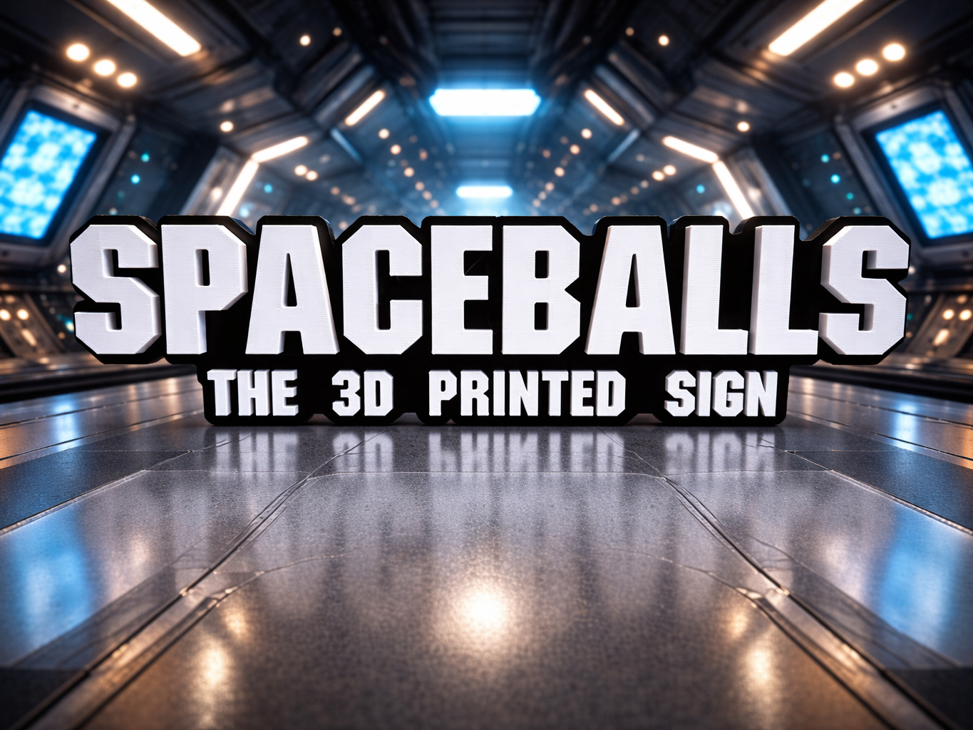 SPACEBALLS - The 3D printed sign