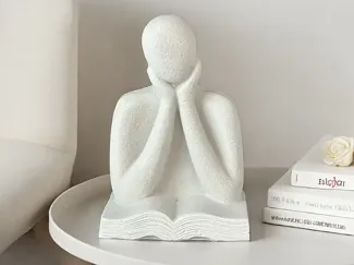stylish book decor statue