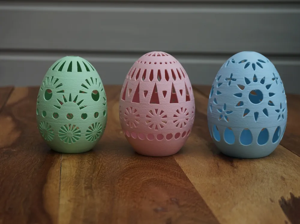 Easter Eggs Decoration 3x Variations - Free 3D Print Model - MakerWorld