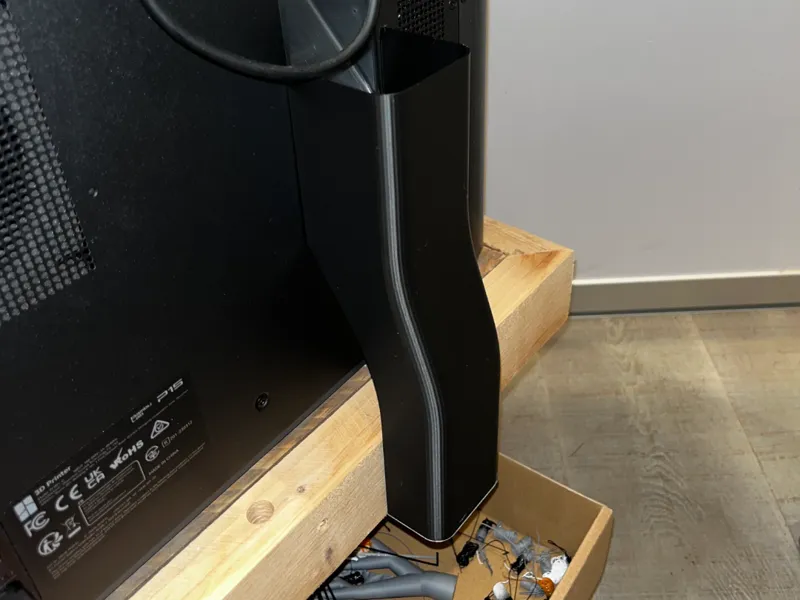 Poopslide tunnel for bin under desk or table