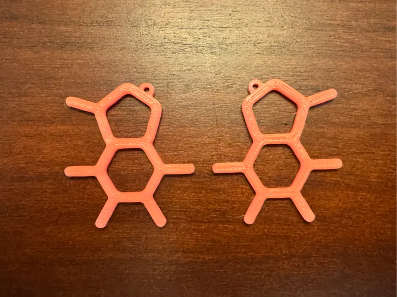 Caffeine Molecular Structure Earrings