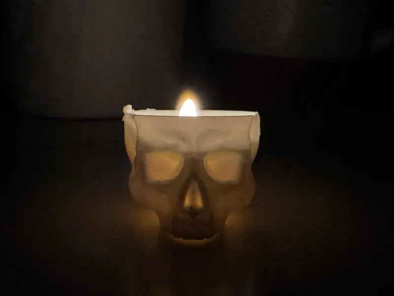 Skull Candle Holder Decoration (Fits IKEA Candles)