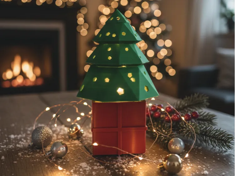 "Poly Style" Christmas Tree – With Secret Storage!