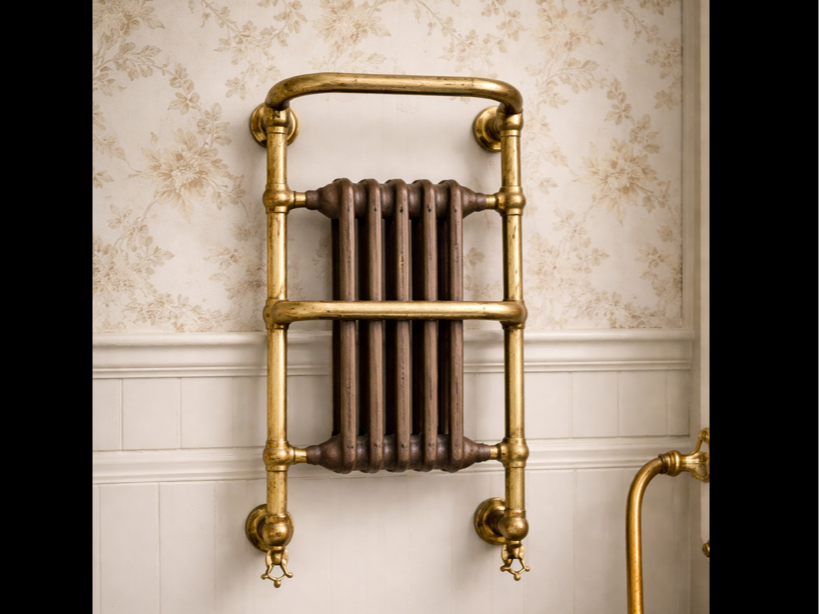 Mini Victorian Brass Towel Radiator (Wall Mounted)