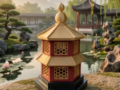 Ancient pagoda, fish tank hideout, secretly hide inside