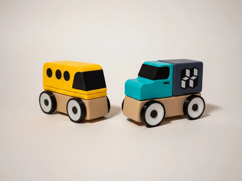 ScandiCraft Vehicles Toy Bus & Truck Set 