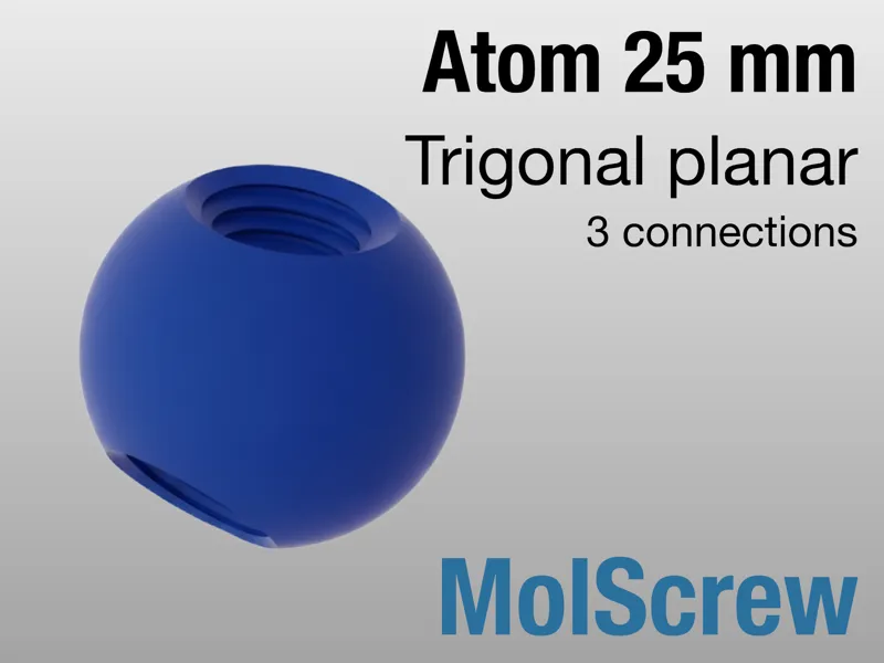 MolScrew: Atom 25 mm trigonal planar 3 connections