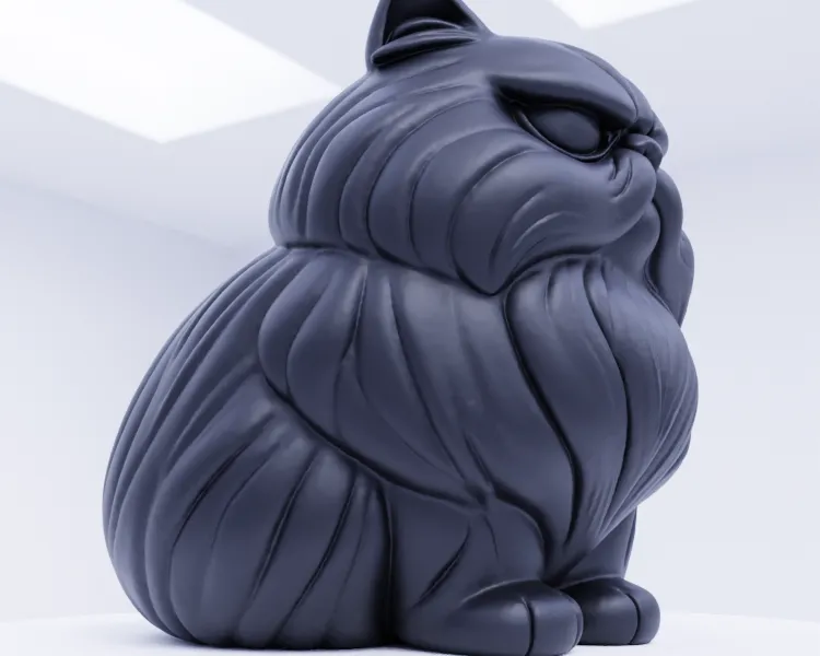 Cute Grumpy Cat.001 Cute Grumpy Cat - Free 3D Print Model - MakerWorld