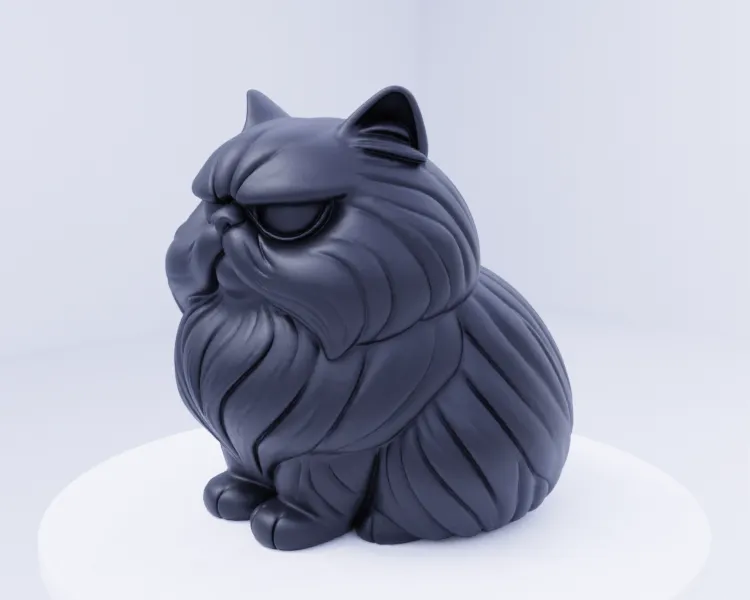 Cute Grumpy Cat.001 Cute Grumpy Cat - Free 3D Print Model - MakerWorld
