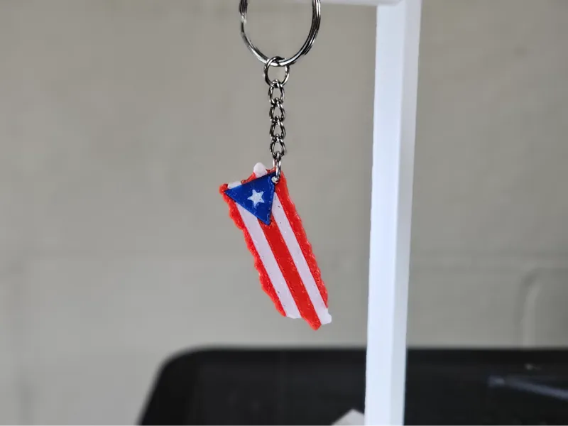 Puerto Rican Flag Keychain