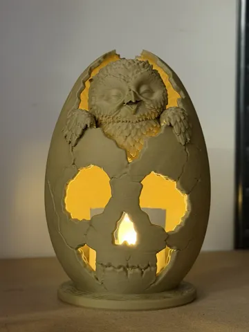 Accesorio de iluminación decorativa: Skull Tealight Holder – Creepy Cute Hatching Chick — vista de referencia 3