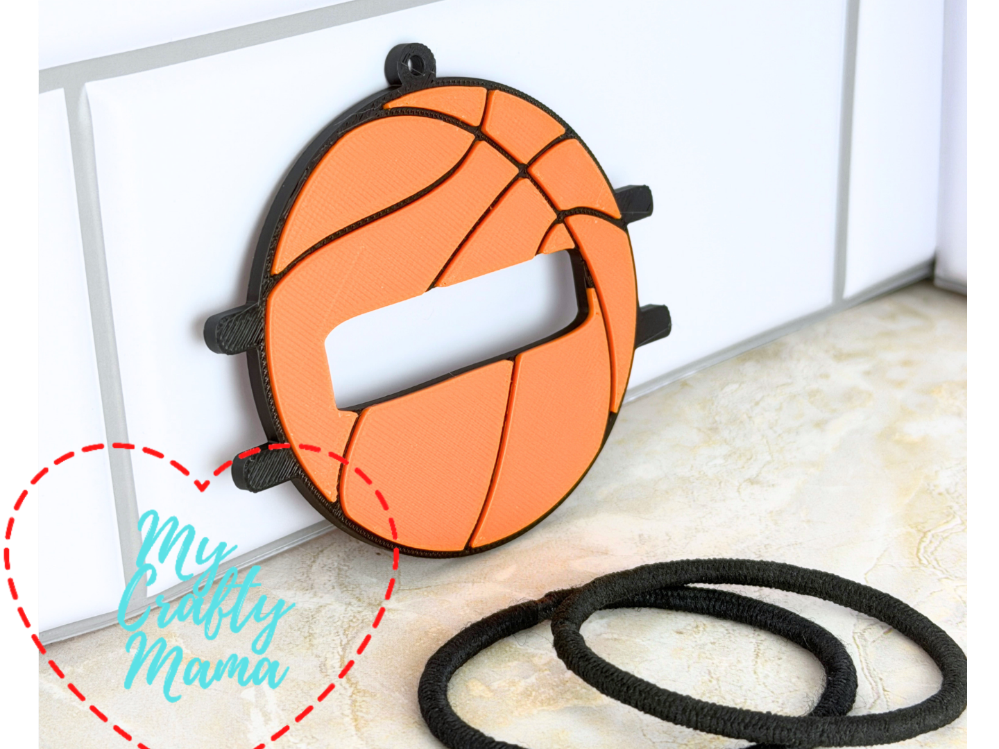 Basketball hair band keychain 3D model by MyCraftyMama