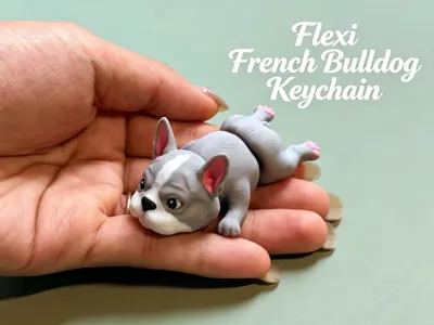 Print in Place Cute French Bulldog (Articulated Keychain)