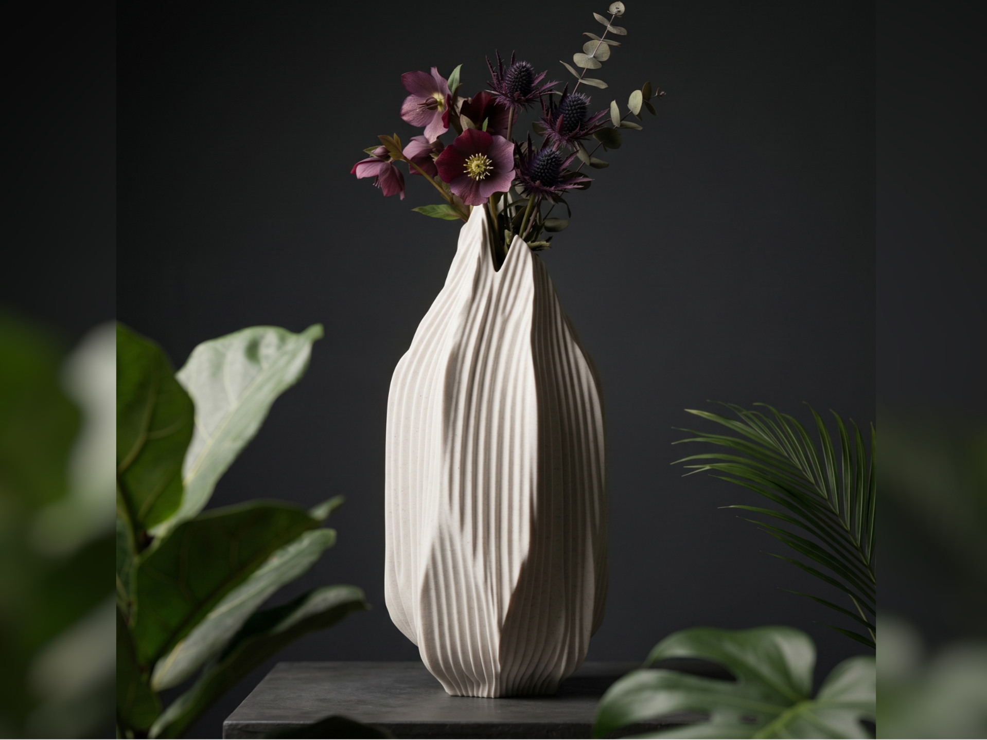 PetalLine Vase – Slim Ribbed Flower Vase